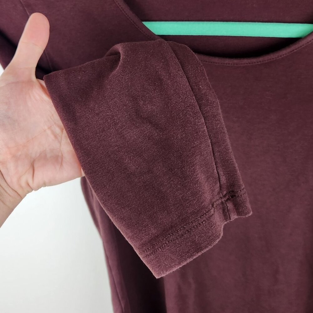 Vulin Peru Pima Cotton Soft Stretchy 3/4 Sleeve Top Burgundy sz 36/S - Picture 4 of 7